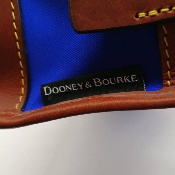 Dooney & Bourke Womens Adjustable Shoulder Bag Blue Brown Zip Close Medium NEW - Picture 4 of 4